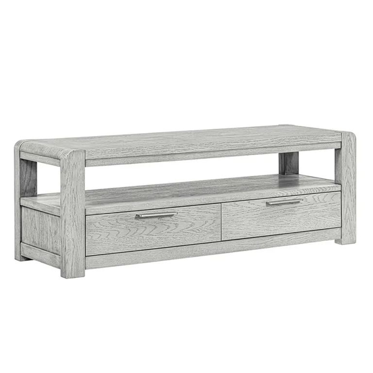 Clearance - Amsterdam TV Unit - 2 Drawer - Grey Washed Oak - FSS16589