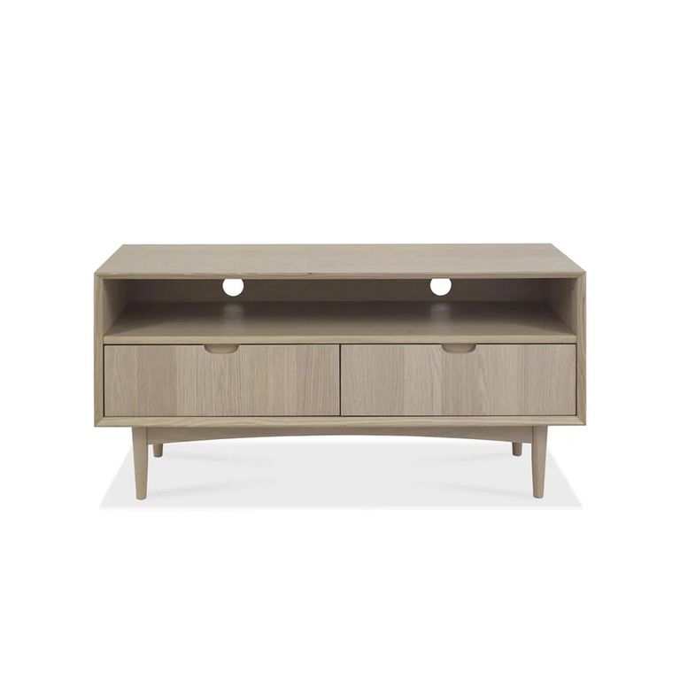 Clearance - Dansk TV Unit - 2 Drawer - Scandi Oak - FSS16548