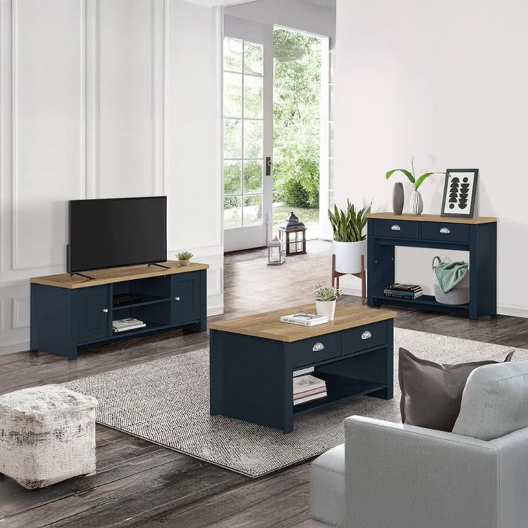 Clearance - Highgate TV Unit - 2 Door - Navy Blue Painted - A497