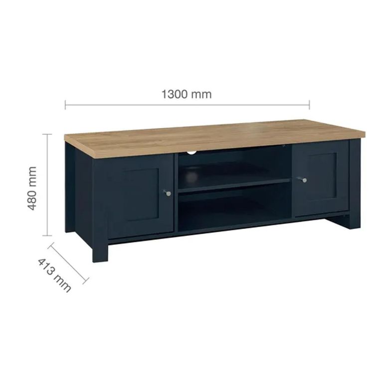 Clearance - Highgate TV Unit - 2 Door - Navy Blue Painted - A497