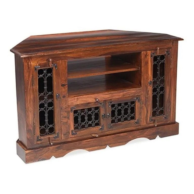 Indian Sheesham 114cm Corner TV Cabinet