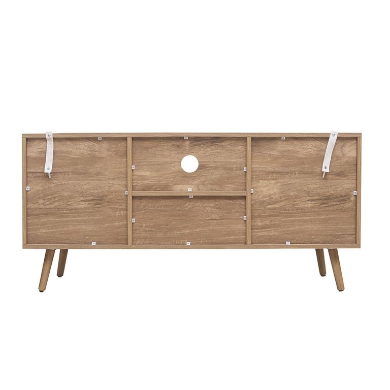 Noah Small TV Unit - 100cm - Oak and Rattan