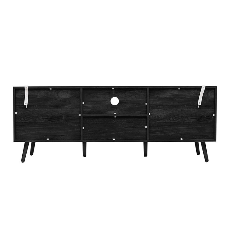 Noah TV Unit - 150cm - Black and Rattan