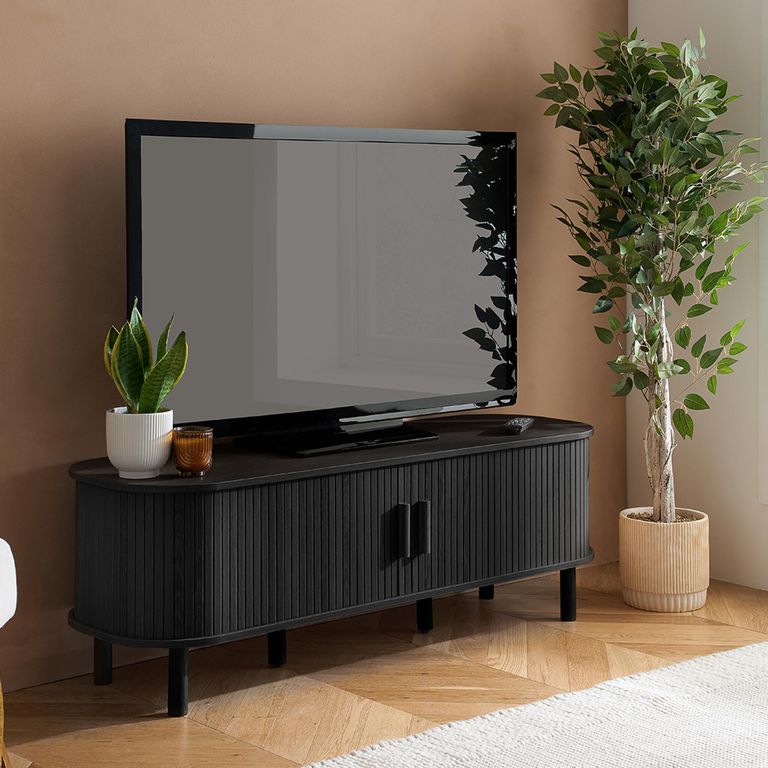 Axel TV Unit - Small - Black Fluted