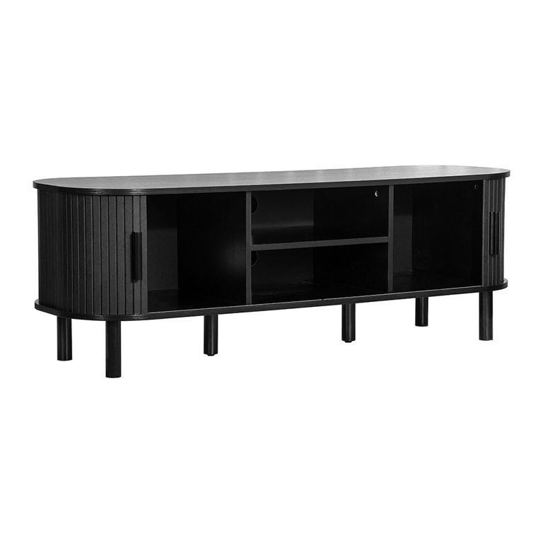 Axel TV Unit - Small - Black Fluted