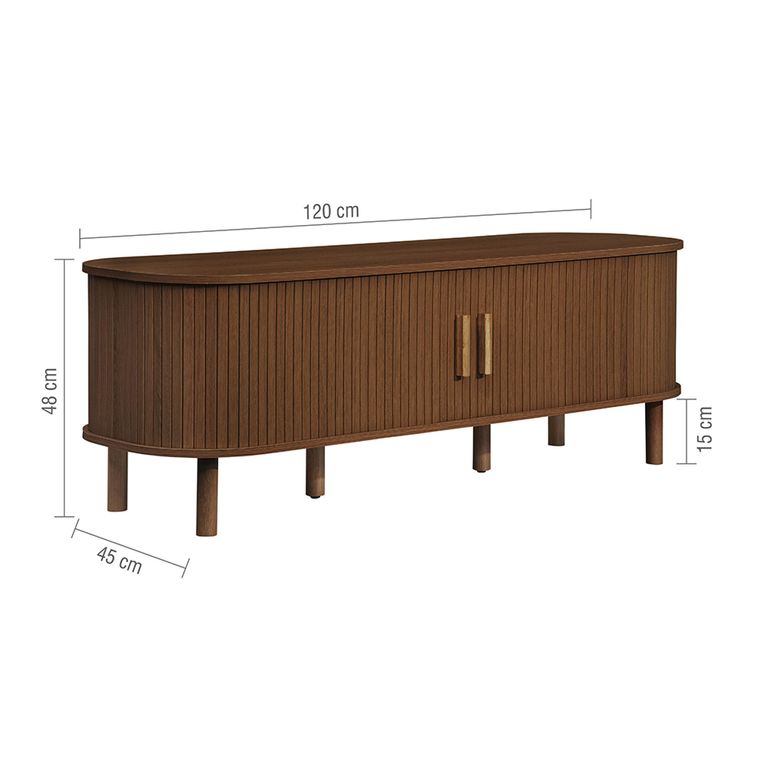 Axel TV Unit - Small - Walnut Fluted