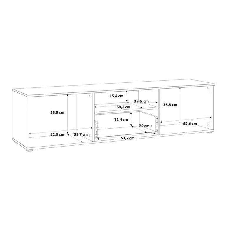 Sienna TV Unit - 2 Door - 1 Drawer - 169.8cm - Large - White Gloss