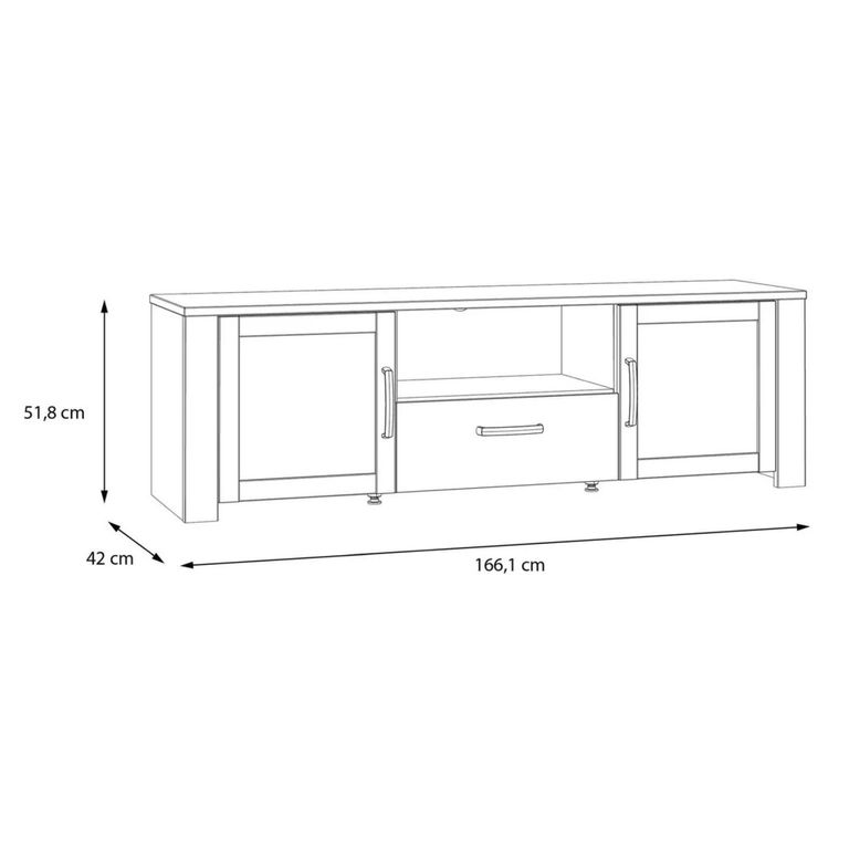 Bohol TV Unit - 2 Door - 1 Drawer - 166cm - Grey
