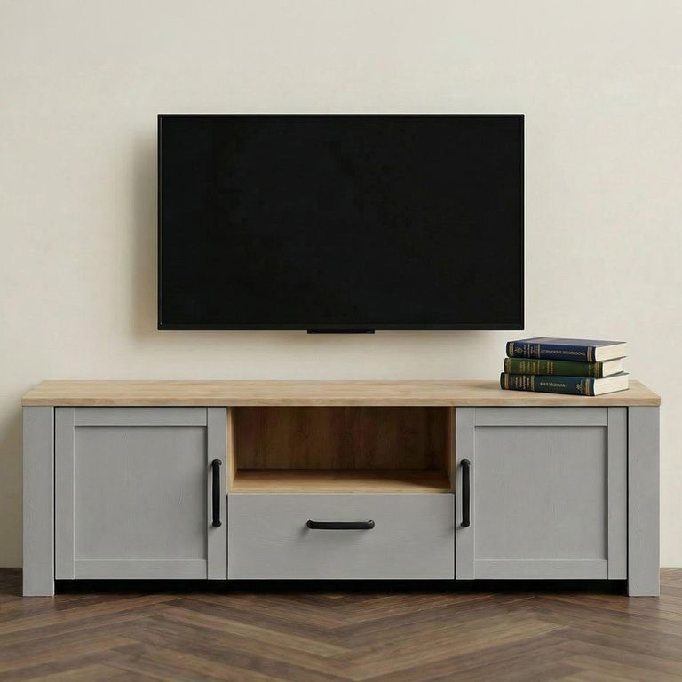 Bohol TV Unit - 2 Door - 1 Drawer - 166cm - Grey