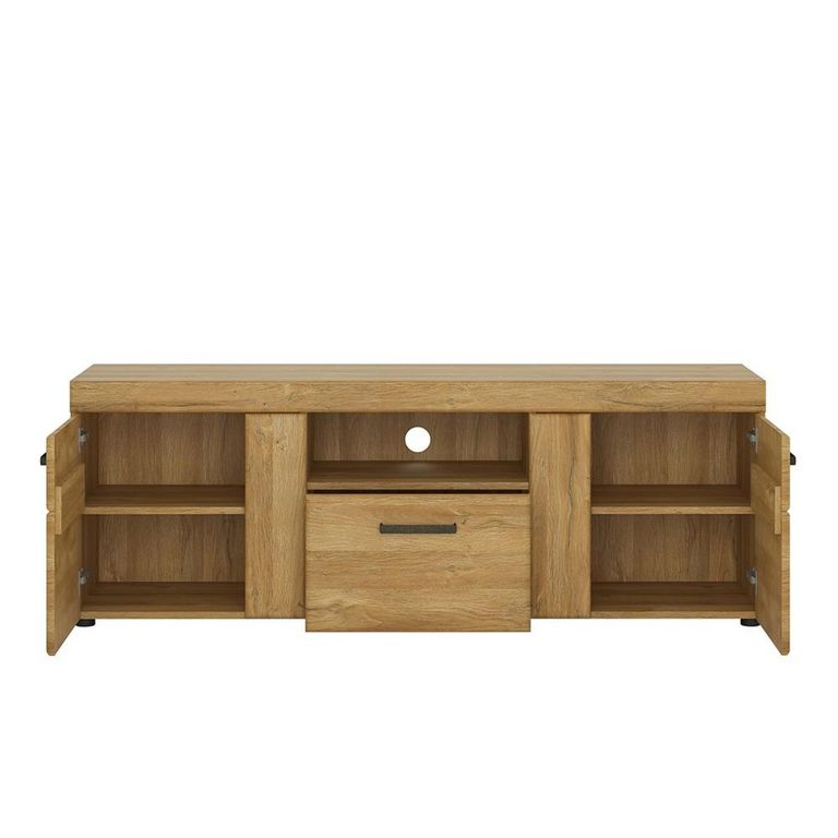 Cortina TV Unit - 2 Door - 1 Drawer - 157cm - Oak