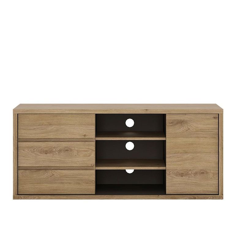 Shetland TV Unit - 3 Drawer - 136cm - Oak