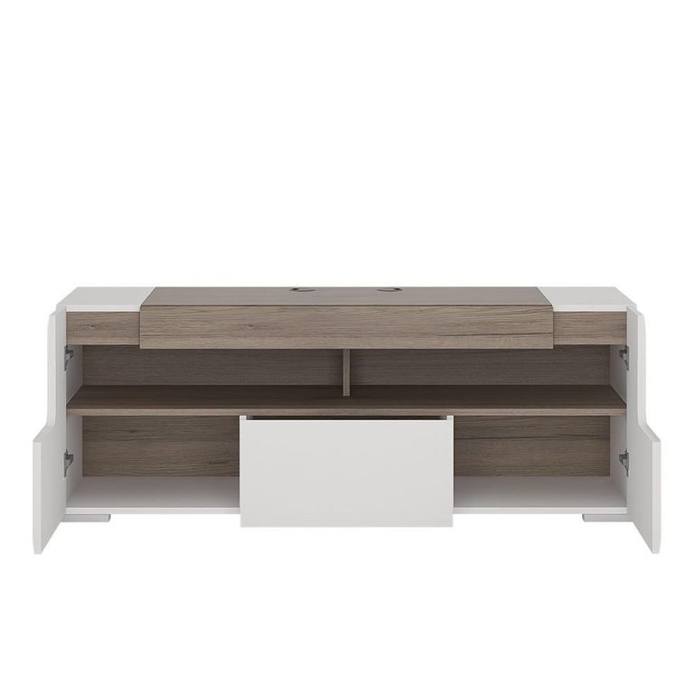 Toronto TV Unit - 2 Door - 1 Drawer - 140cm - White Gloss
