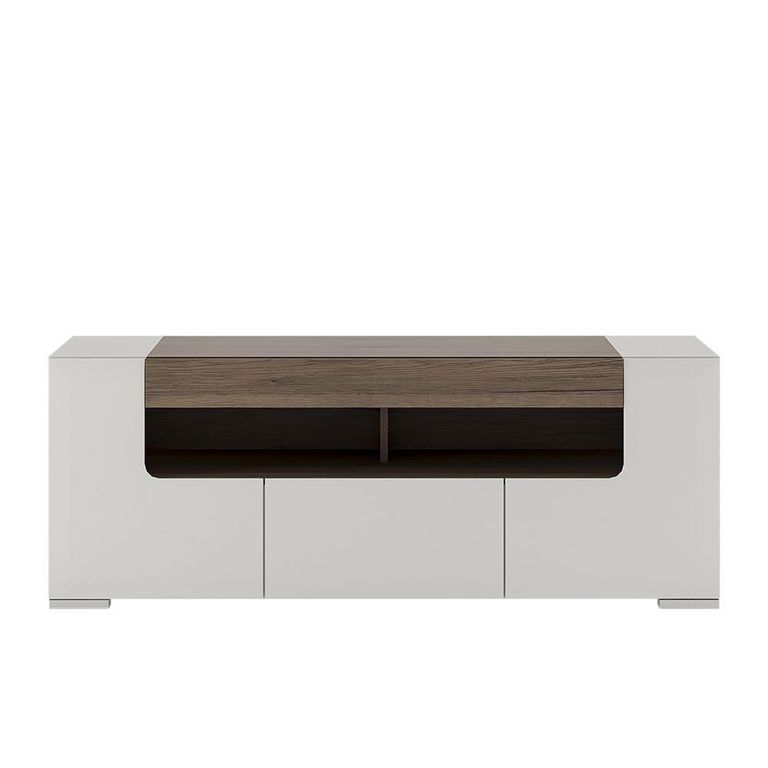 Toronto TV Unit - 2 Door - 1 Drawer - 140cm - White Gloss