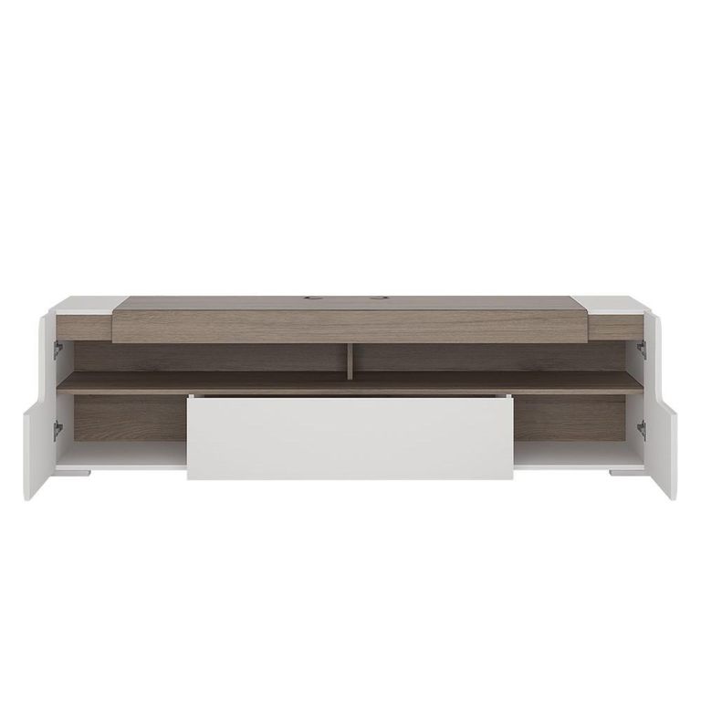 Toronto TV Unit - 2 Door - 1 Drawer - 140cm - Large - White Gloss