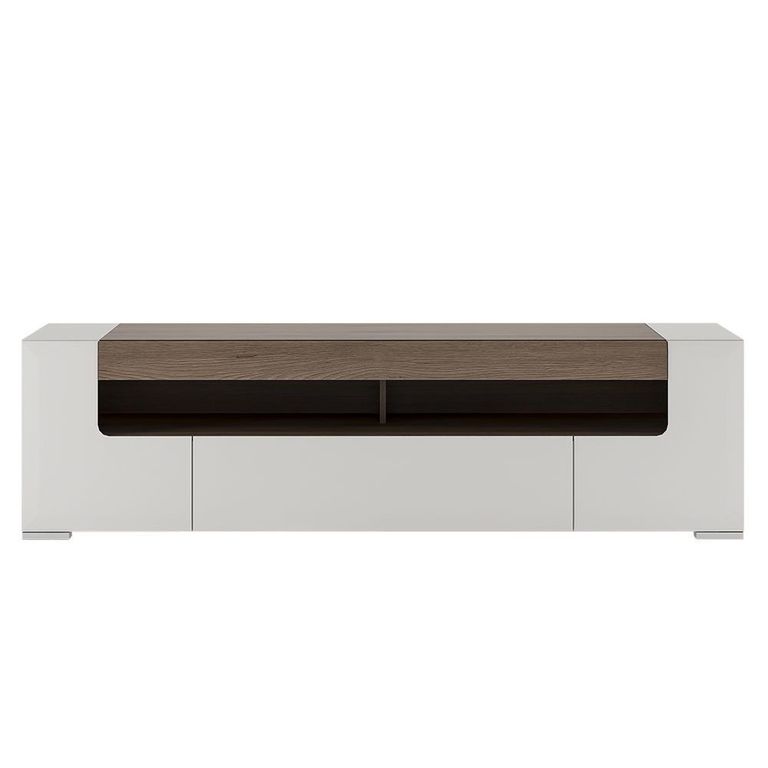 Toronto TV Unit - 2 Door - 1 Drawer - 140cm - Large - White Gloss