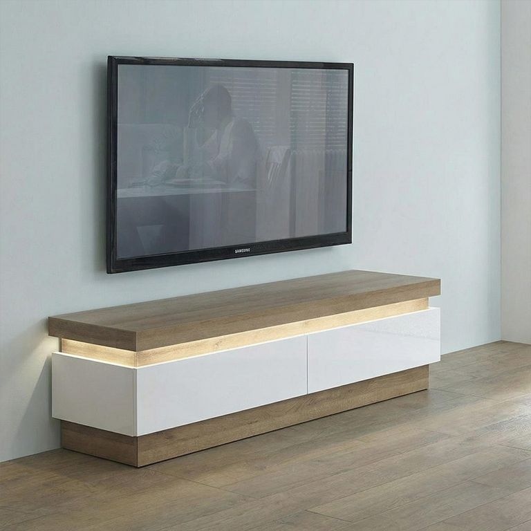 Lyon TV Unit - 2 Drawer - 146cm - Oak