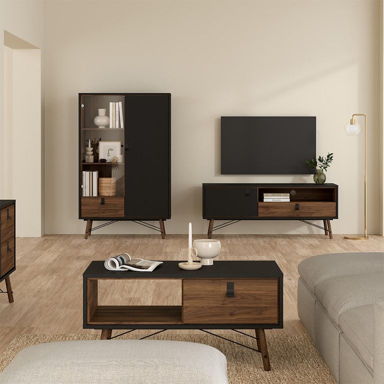 Ry TV Unit - 1 Door - 1 Drawer - 150cm - Black