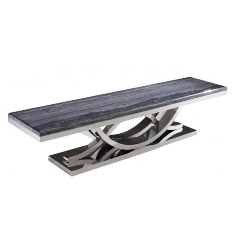 Clearance - Favara Entertainment TV Unit - Marble and Chrome - B189