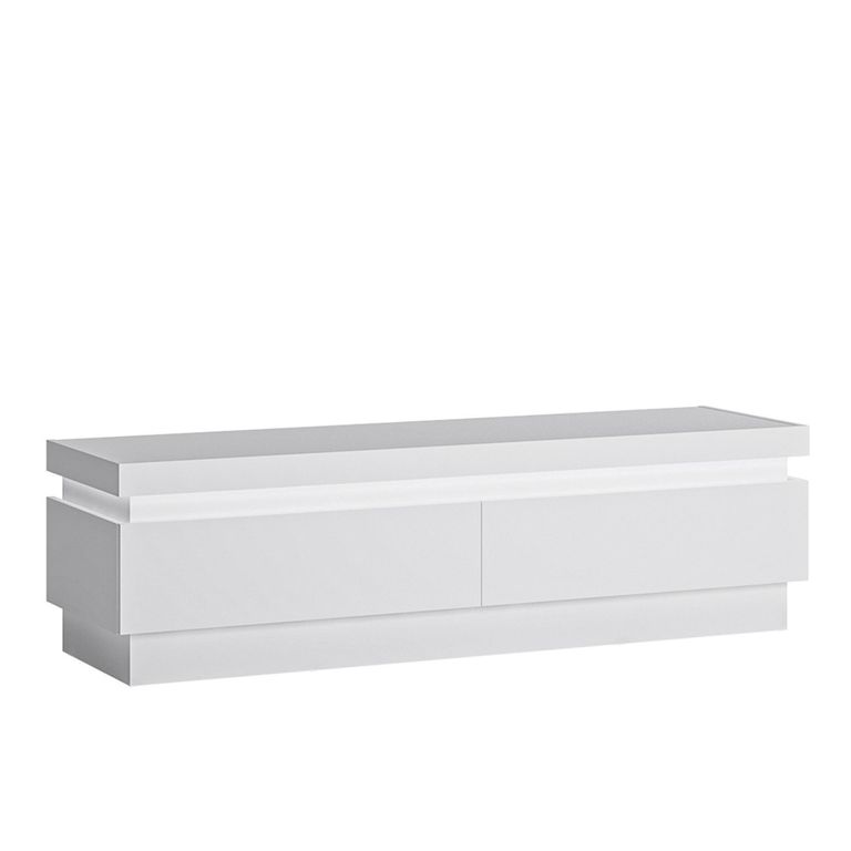 Lyon TV Unit - 2 Drawer - 146cm - White Gloss