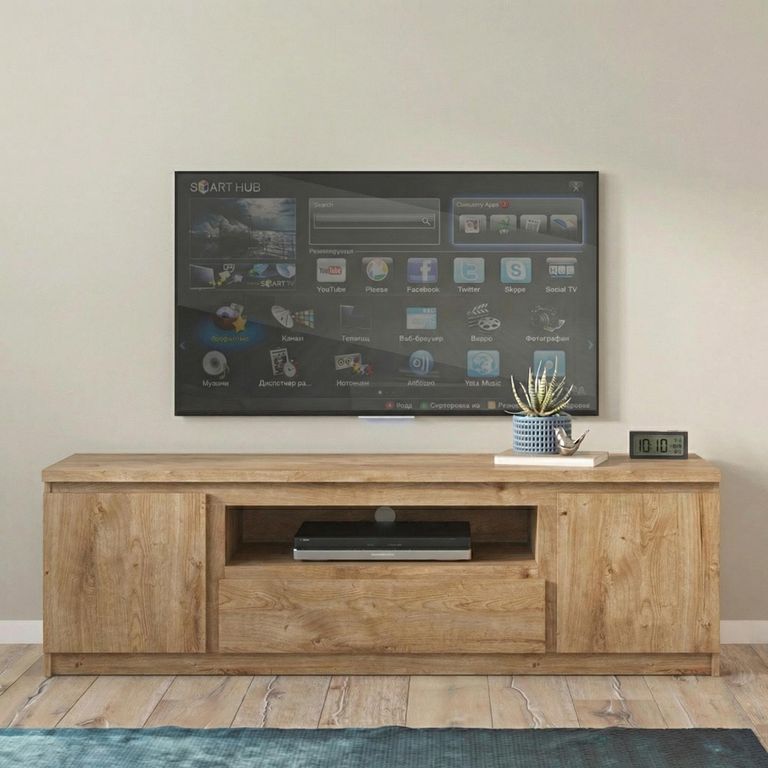 Fribo TV Unit - 2 Door - 1 Drawer - 165cm - Oak