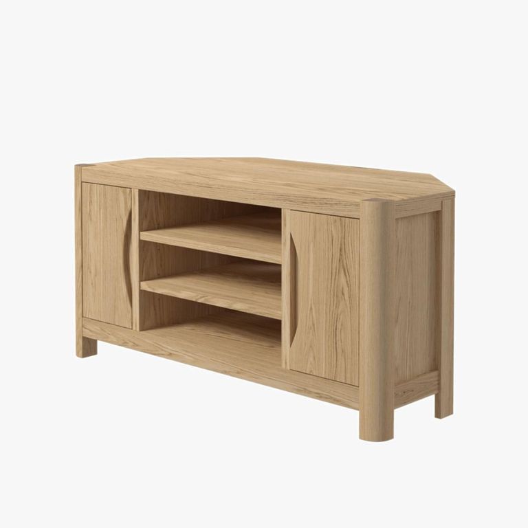 Stockholm Corner TV Unit - 2 Door - Oak