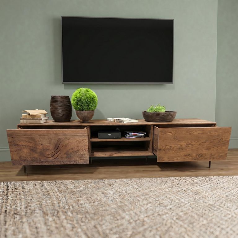 Helga Large TV Unit - 2 Drawer - Oiled Walnut - Variation Available