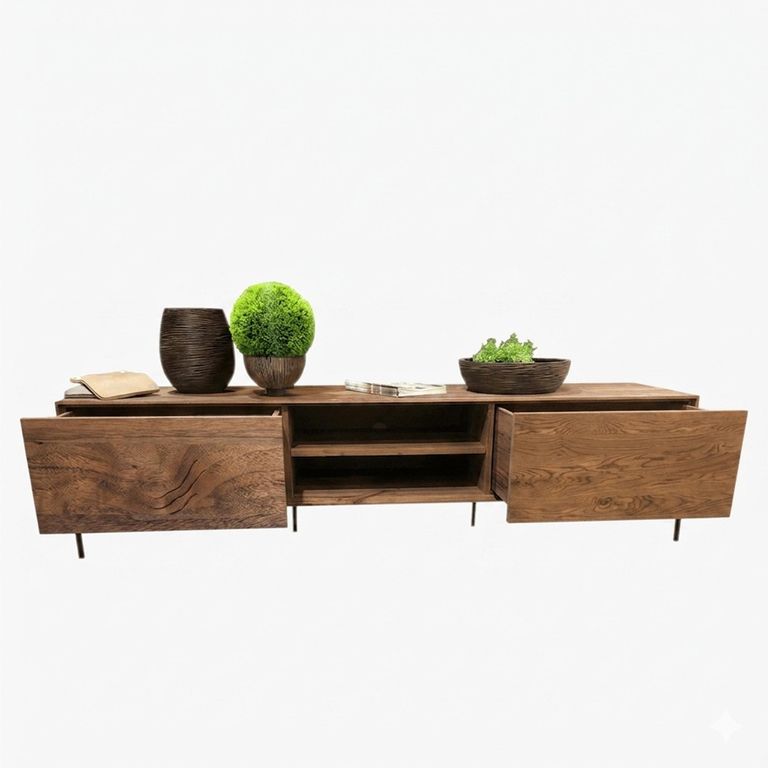 Helga Large TV Unit - 2 Drawer - Oiled Walnut - Variation Available