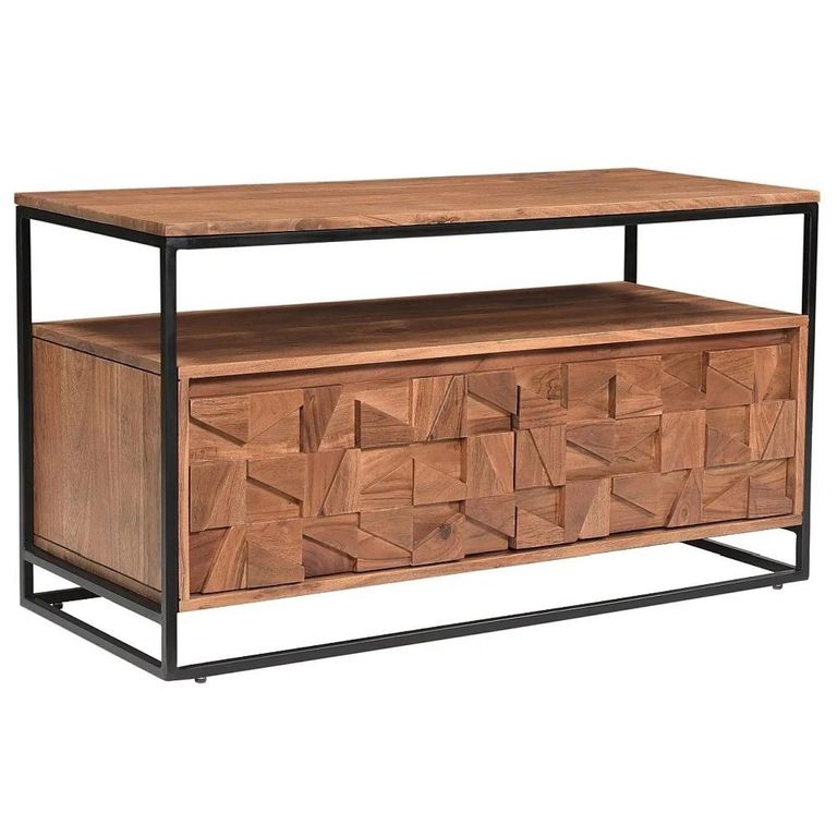 Axis Acacia Wood TV Unit - 103cm - Geometric