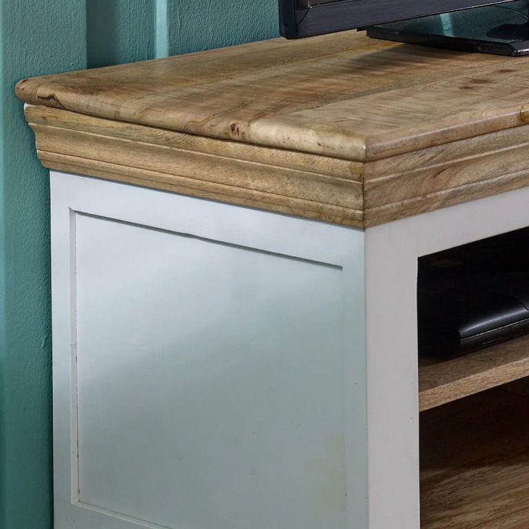 Alfie TV Cabinet - 110cm - White - Mango Wood