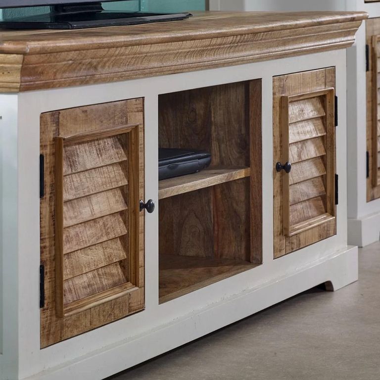Alfie TV Cabinet - 145cm - White - Mango Wood