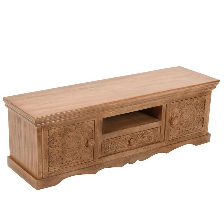 Artwork Carved TV Unit - 140cm - Mango Wood