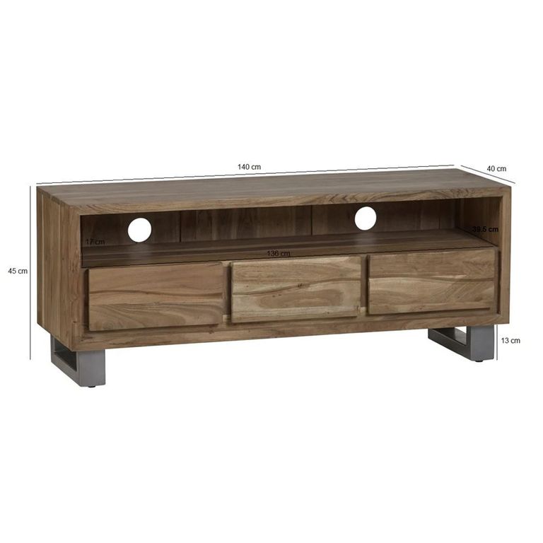 Baltic TV Unit - 140cm - Live Edge - Solid Acacia Wood