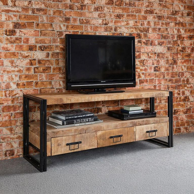 Cosmo TV Unit - 150cm - Industrial Style - Wooden and Metal