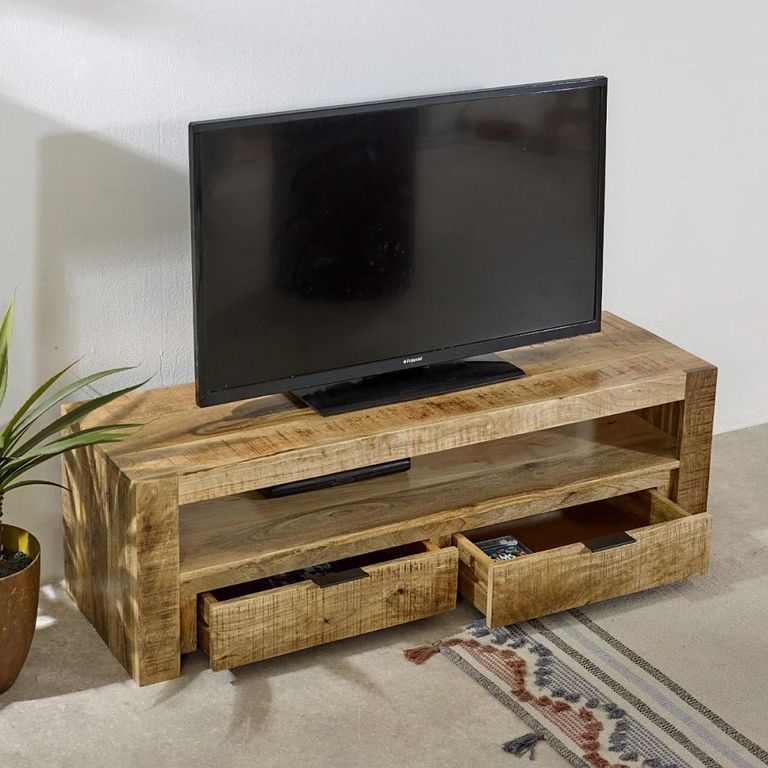 Surrey TV Unit - 130cm - Solid Mango Wood
