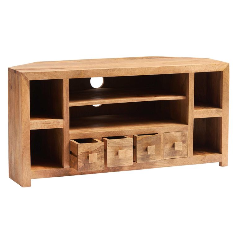 Dakota TV Unit - Corner - 110cm - Light Mango Wood