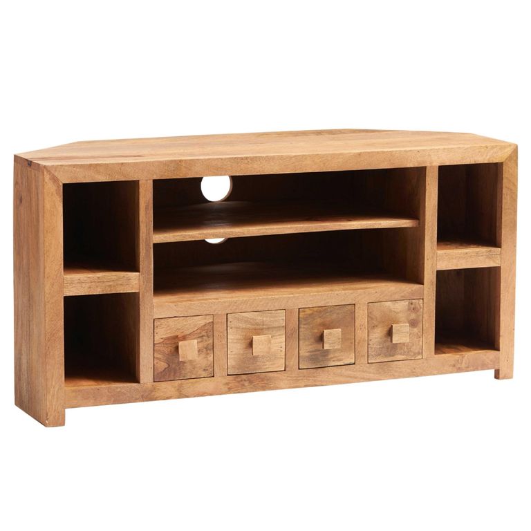 Dakota TV Unit - Corner - 110cm - Light Mango Wood