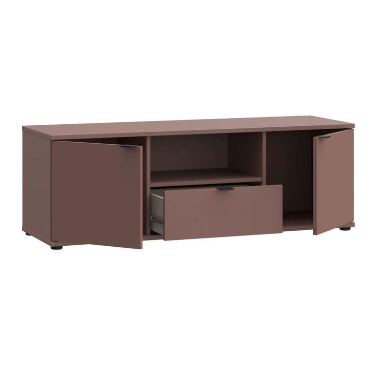 Ganymede TV Unit - 2 Door - 1 Drawer - 129.8cm - Terracotta
