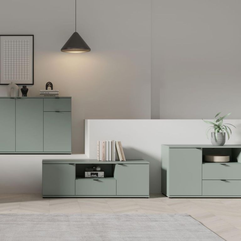 Ganymede TV Unit - 2 Door - 2 Drawer - Wide - 179.5cm - Sage Green