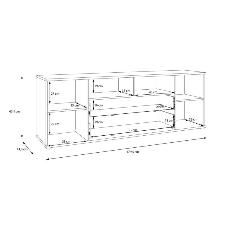 Ganymede TV Unit - 2 Door - 2 Drawer - Wide - 179.5cm - Sand