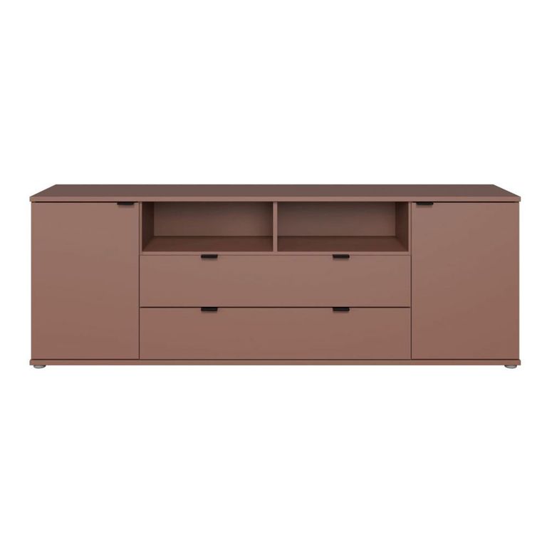 Ganymede TV Unit - 2 Door - 2 Drawer - Wide - 179.5cm - Terracotta