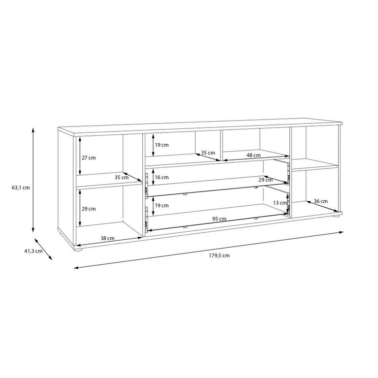 Ganymede TV Unit - 2 Door - 2 Drawer - Wide - 179.5cm - Terracotta