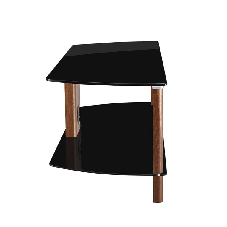 Century TV Stand - Walnut & Black Glass - 120cm - ADCE1200-BLK