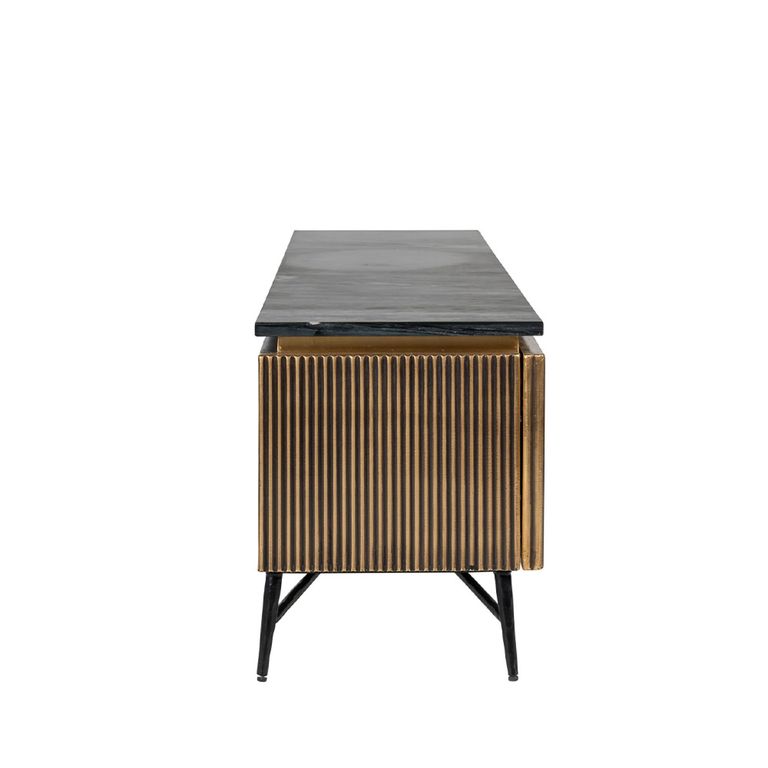 Ironville Brass Ribbed Large TV Unit