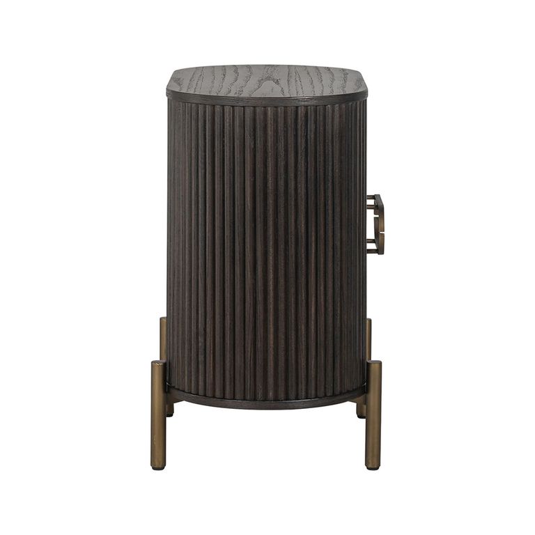Luxor Brushed Brass Ribbed Extra Large Curved TV Unit