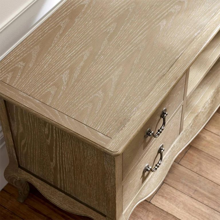 Camille TV Unit - 1 Door - 135cm - French Style - Natural - Limed Oak