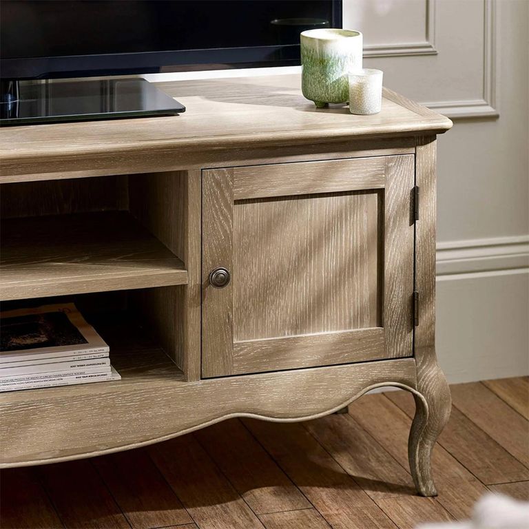 Camille TV Unit - 1 Door - 135cm - French Style - Natural - Limed Oak