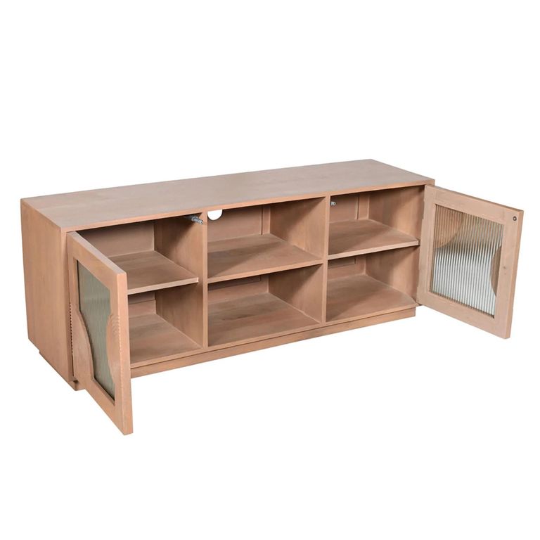 Indus TV Cabinet - 2 Door - 145cm - Medium - Pale Taupe - Mango Wood