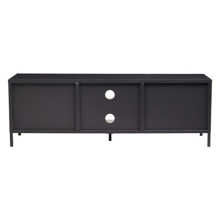 Acier Metal TV Unit - 2 Door - Black - 150cm