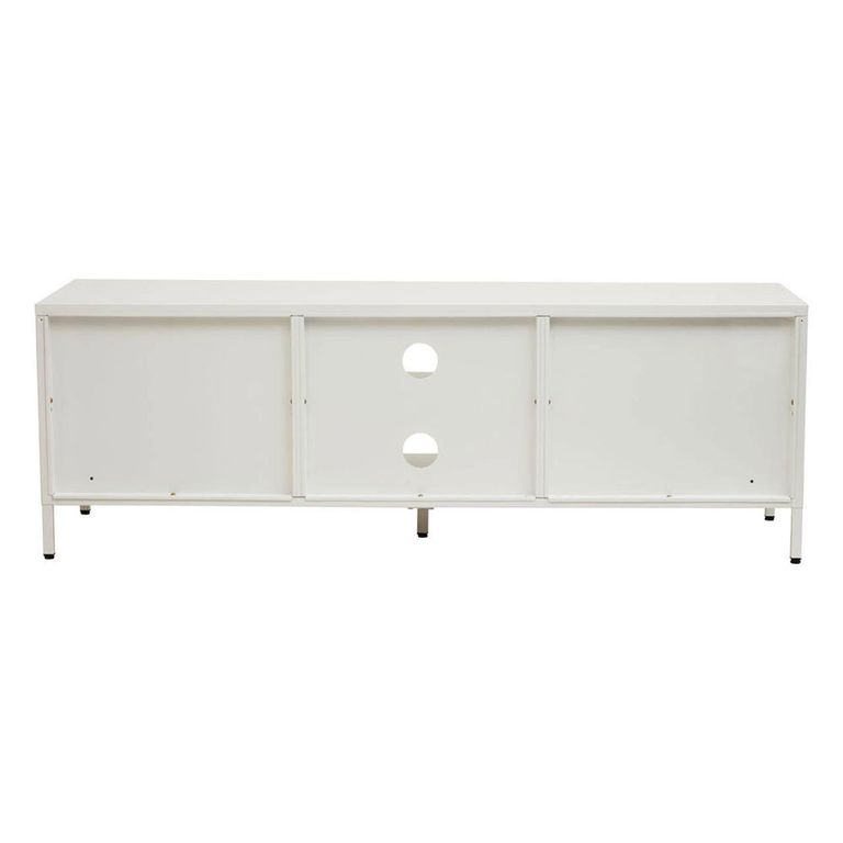 Acier Metal TV Unit - 2 Door - White - 150cm