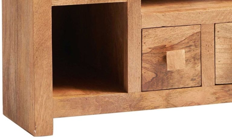 Ajmer Light Mango Wood 110cm Corner TV Unit